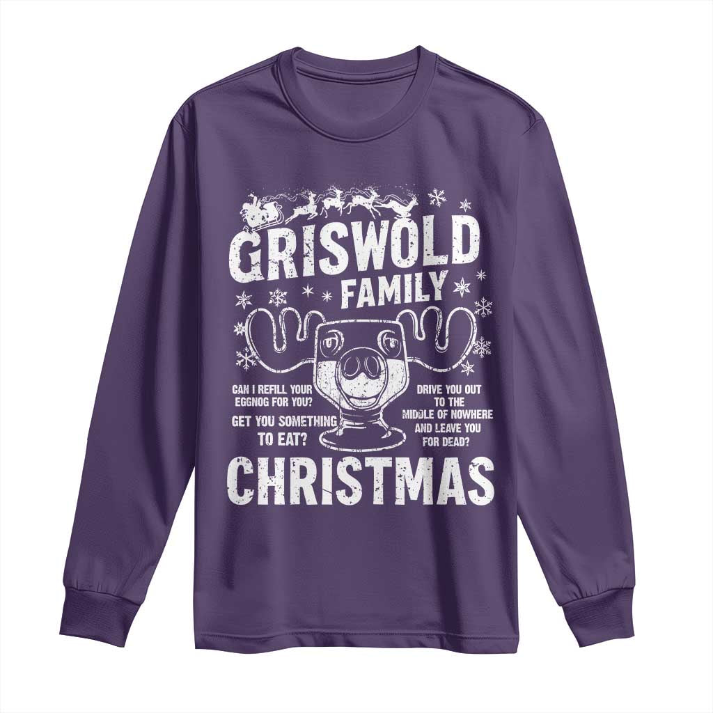 Funny Christmas Vacation Eggnog Long Sleeve Shirt Griswold Family Can I Refill Your Eggnogs Xmas Movie TS11 Purple Print Your Wear