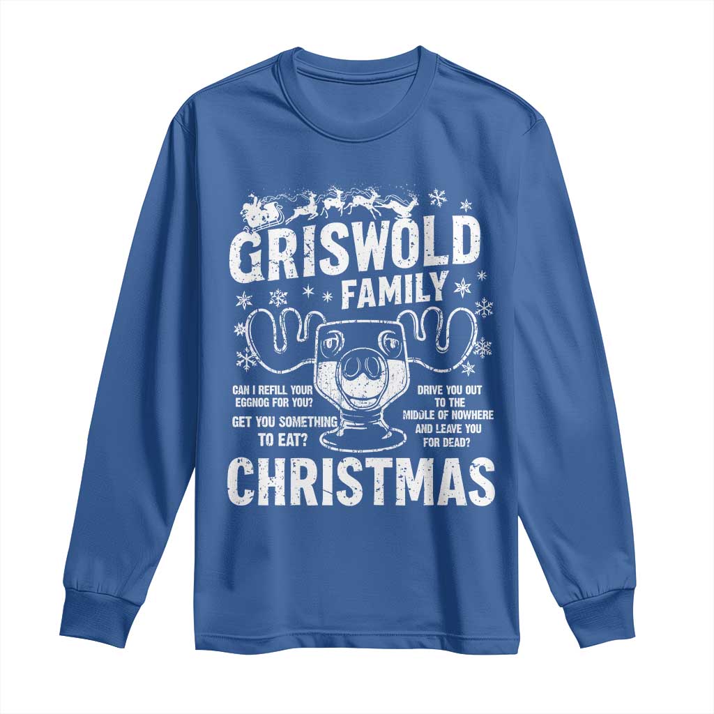 Funny Christmas Vacation Eggnog Long Sleeve Shirt Griswold Family Can I Refill Your Eggnogs Xmas Movie TS11 Royal Blue Print Your Wear