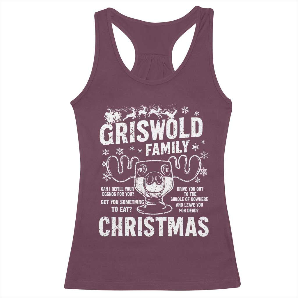 Funny Christmas Vacation Eggnog Racerback Tank Top Griswold Family Can I Refill Your Eggnogs Xmas Movie TS11 Maroon Print Your Wear