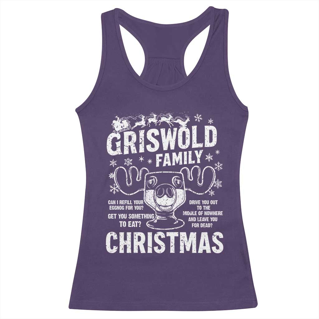 Funny Christmas Vacation Eggnog Racerback Tank Top Griswold Family Can I Refill Your Eggnogs Xmas Movie TS11 Purple Print Your Wear