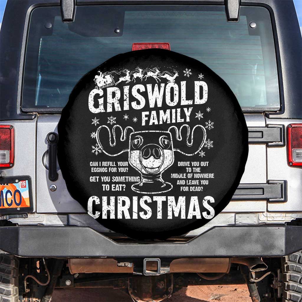 Funny Christmas Vacation Eggnog Spare Tire Cover Griswold Family Can I Refill Your Eggnogs Xmas Movie TS11 No hole Black Print Your Wear