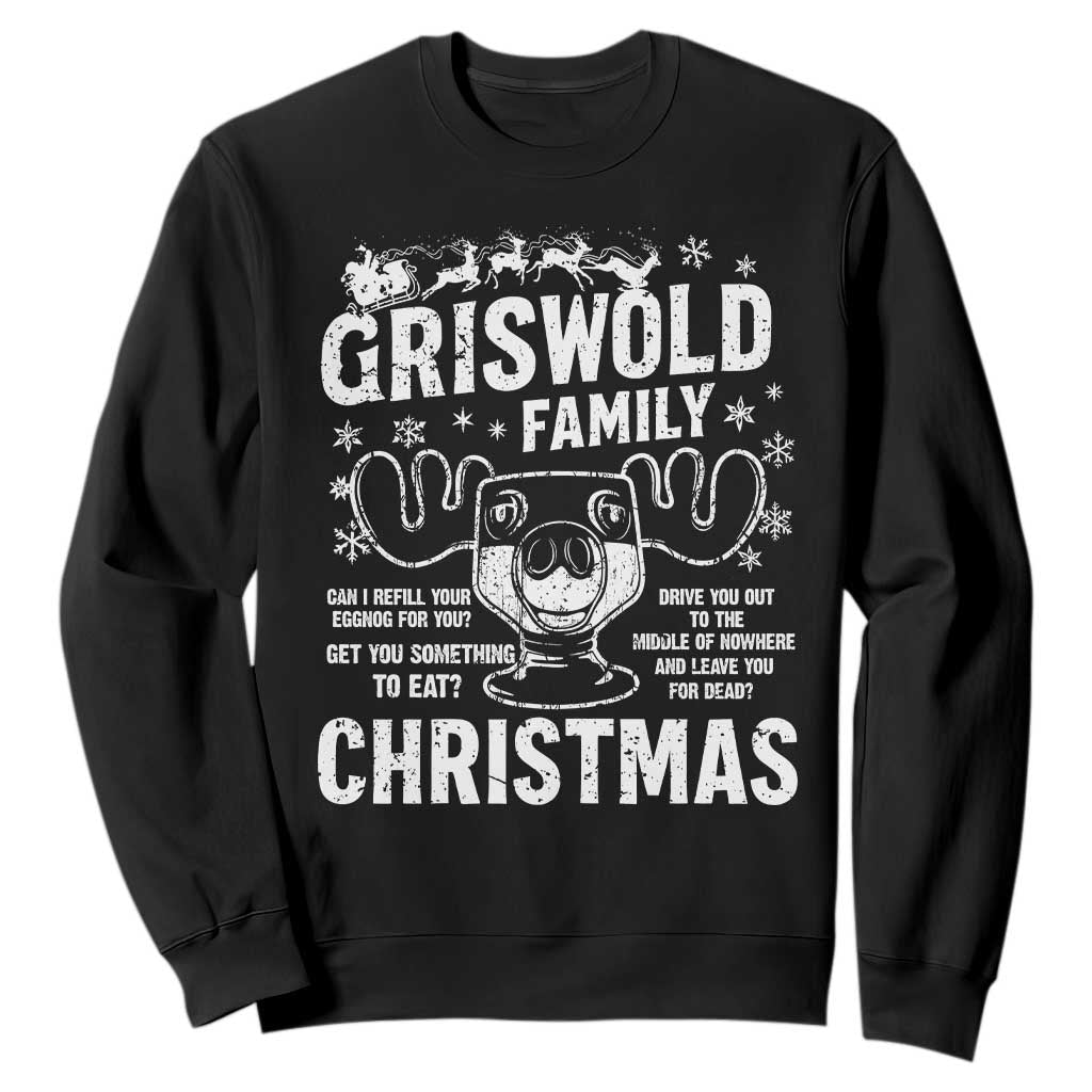 Funny Christmas Vacation Eggnog Sweatshirt Griswold Family Can I Refill Your Eggnogs Xmas Movie TS11 Black Print Your Wear