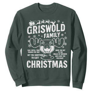 Funny Christmas Vacation Eggnog Sweatshirt Griswold Family Can I Refill Your Eggnogs Xmas Movie TS11 Dark Forest Green Print Your Wear