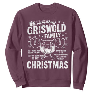 Funny Christmas Vacation Eggnog Sweatshirt Griswold Family Can I Refill Your Eggnogs Xmas Movie TS11 Maroon Print Your Wear