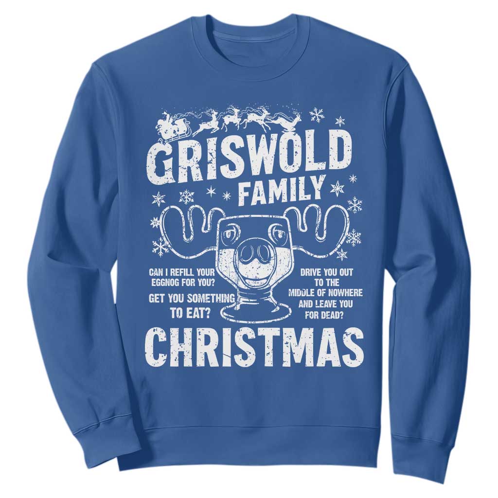 Funny Christmas Vacation Eggnog Sweatshirt Griswold Family Can I Refill Your Eggnogs Xmas Movie TS11 Royal Blue Print Your Wear