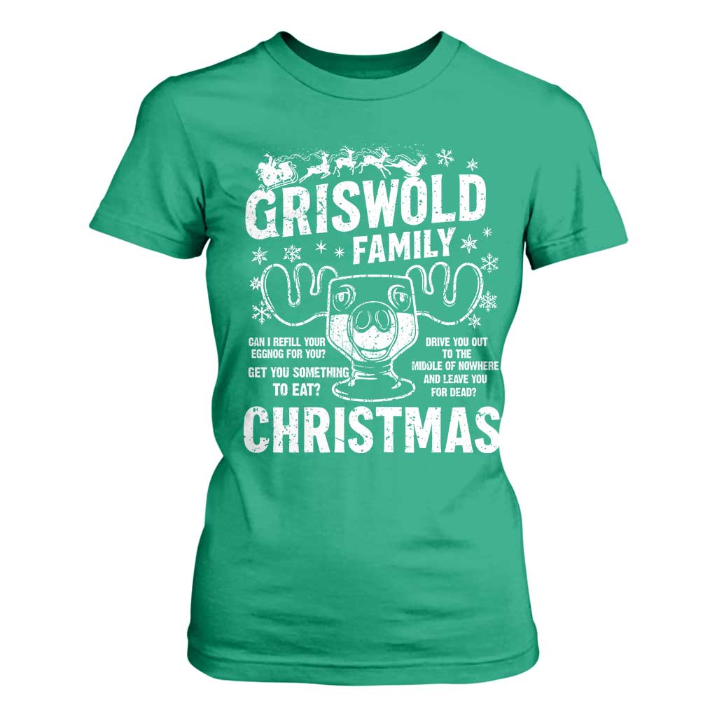 Funny Christmas Vacation Eggnog T Shirt For Women Griswold Family Can I Refill Your Eggnogs Xmas Movie TS11 Irish Green Print Your Wear