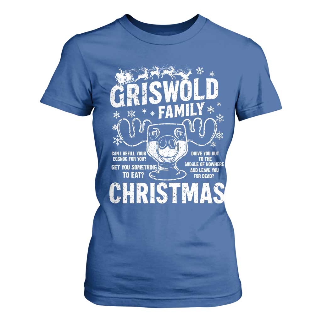 Funny Christmas Vacation Eggnog T Shirt For Women Griswold Family Can I Refill Your Eggnogs Xmas Movie TS11 Royal Blue Print Your Wear