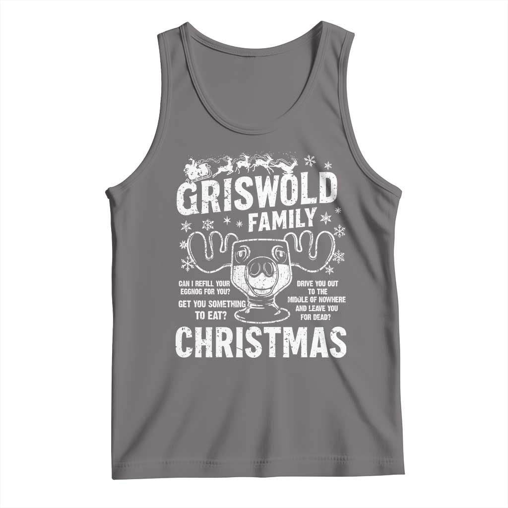 Funny Christmas Vacation Eggnog Tank Top Griswold Family Can I Refill Your Eggnogs Xmas Movie TS11 Deep Heather Print Your Wear