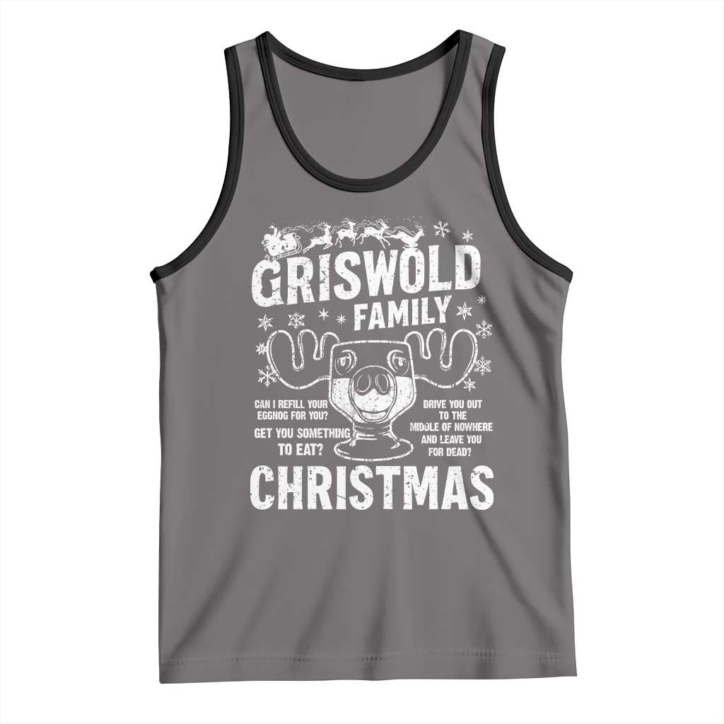 Funny Christmas Vacation Eggnog Tank Top Griswold Family Can I Refill Your Eggnogs Xmas Movie TS11 Deep Heather Black Print Your Wear