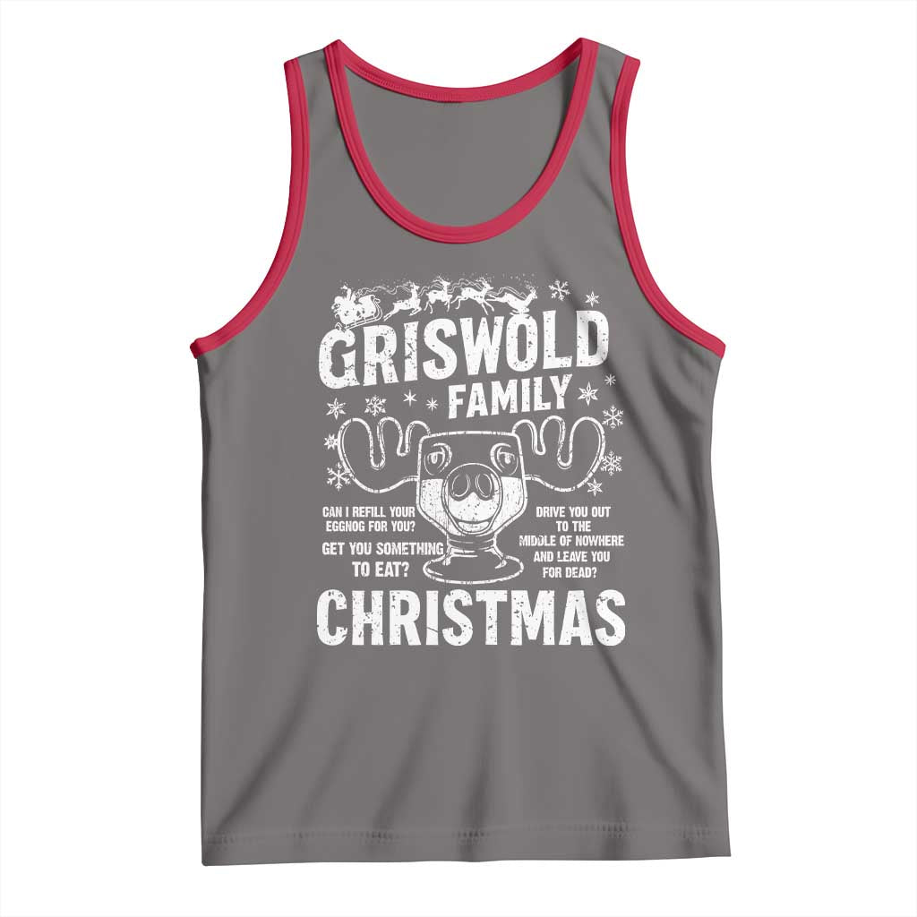 Funny Christmas Vacation Eggnog Tank Top Griswold Family Can I Refill Your Eggnogs Xmas Movie TS11 Deep Heather Red Print Your Wear