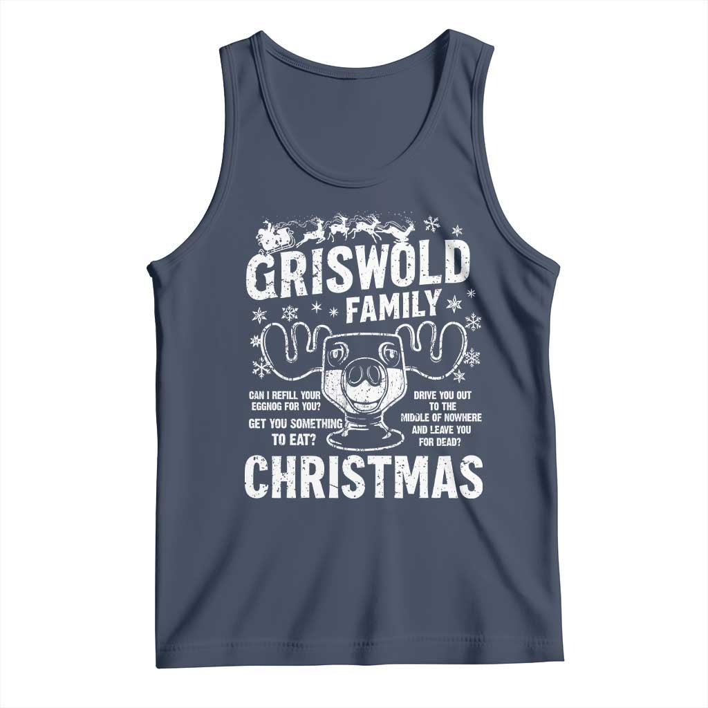 Funny Christmas Vacation Eggnog Tank Top Griswold Family Can I Refill Your Eggnogs Xmas Movie TS11 Navy Print Your Wear