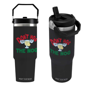 Funny Dont Hog The Nog Christmas Movie Flip Straw Tumbler Xmas Vacation Eggnog Moose TS11 One Size: 30 oz Black Print Your Wear