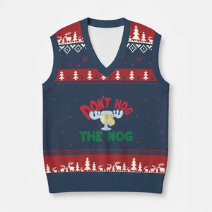 Funny Dont Hog The Nog Xmas Movie V-Neck Knit Sweater Vest Xmas Vacation Eggnog Moose TS11 Navy Red Print Your Wear
