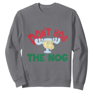 Funny Dont Hog The Nog Christmas Movie Sweatshirt Xmas Vacation Eggnog Moose TS11 Charcoal Print Your Wear