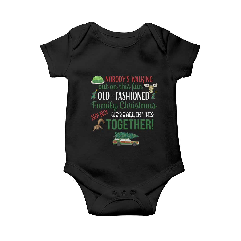 Funny Xmas Vacation Movie Baby Onesie Nobody Walking Out On This Fun Old Fashioned Family Christmas TS11 Black Print Your Wear