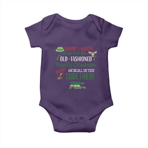 Funny Xmas Vacation Movie Baby Onesie Nobody Walking Out On This Fun Old Fashioned Family Christmas TS11 Purple Print Your Wear