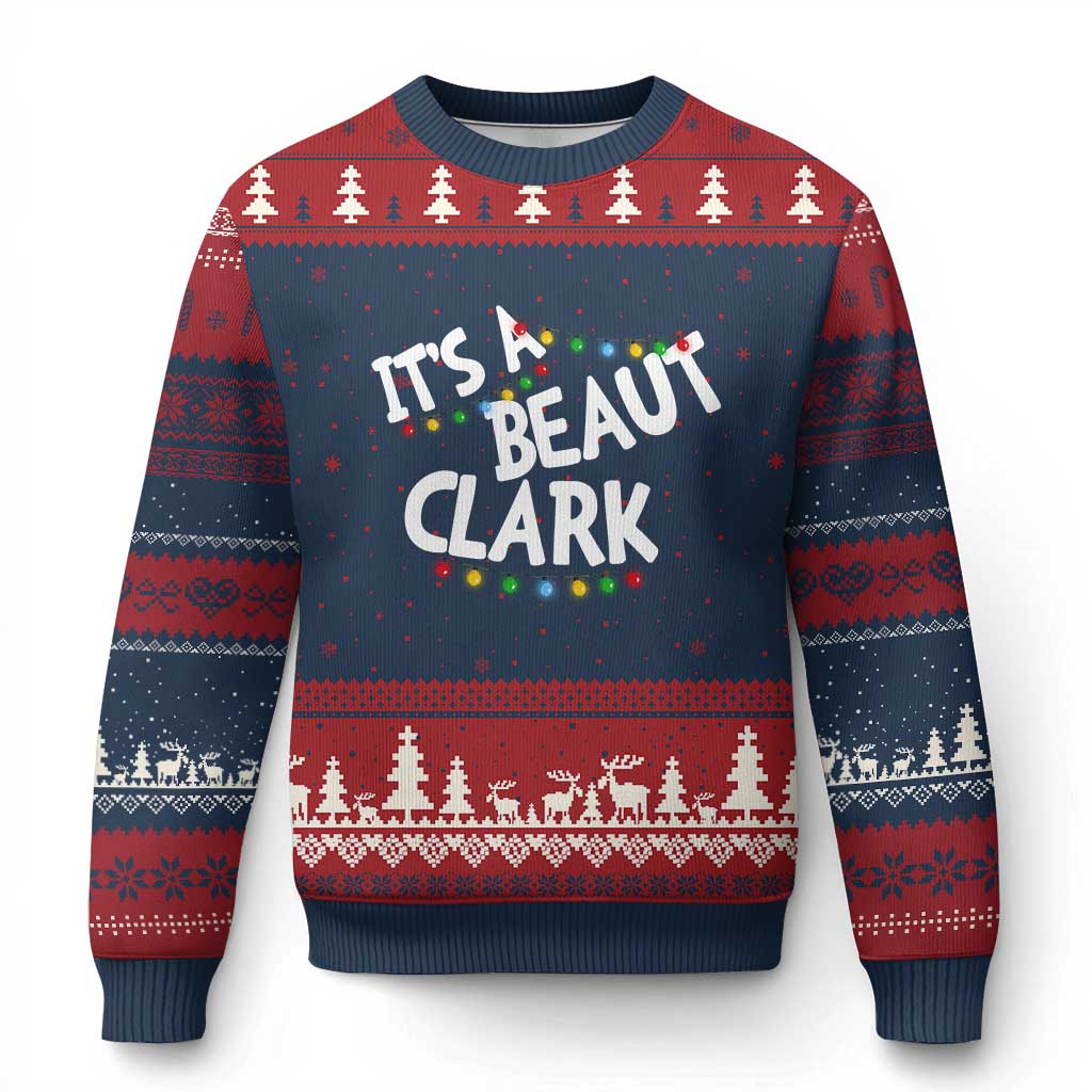 Funny Xmas Movie Its A Beaut Clark Ugly Christmas Sweater Christmas Vacation Holiday Lights TS11 Navy Red Print Your Wear