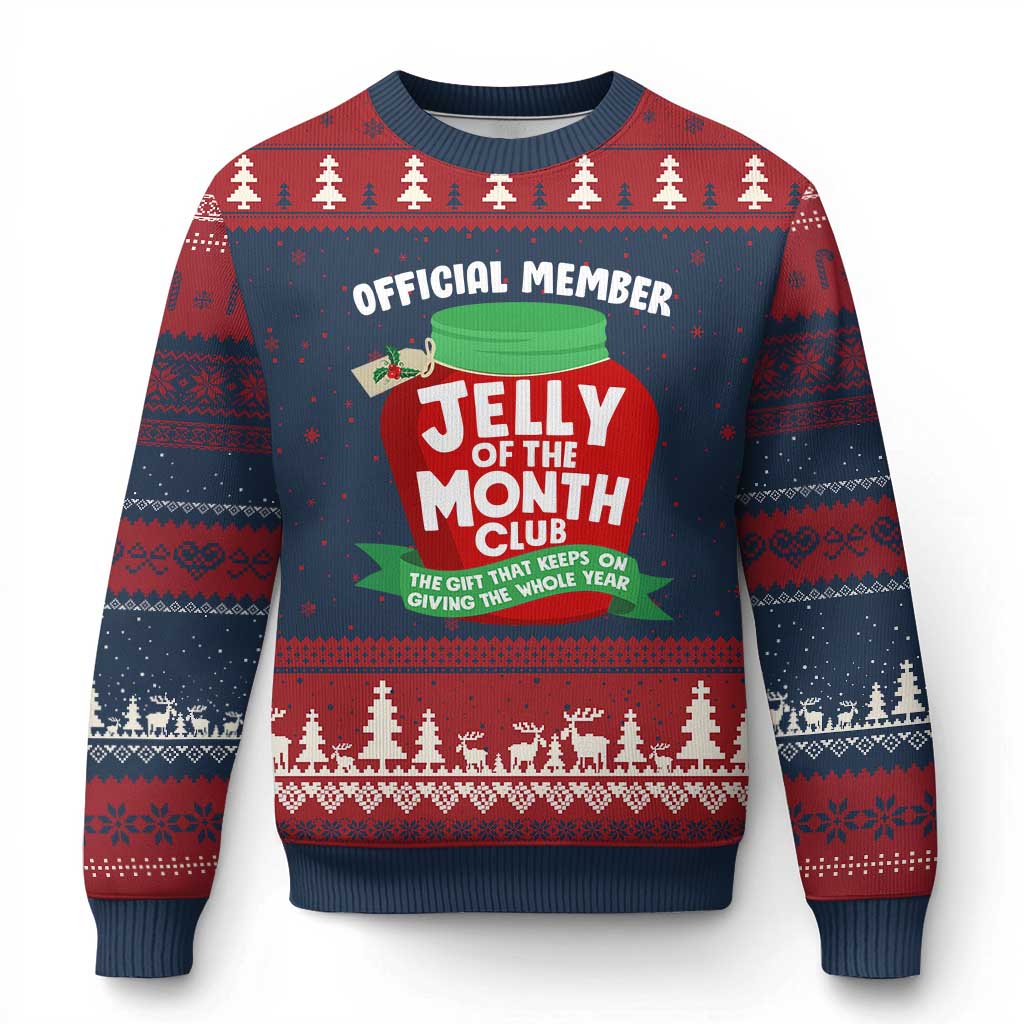 Funny Xmas Vacation Movie Ugly Christmas Sweater Official Member Jelly Of The Month Club TS11 Navy Red Print Your Wear