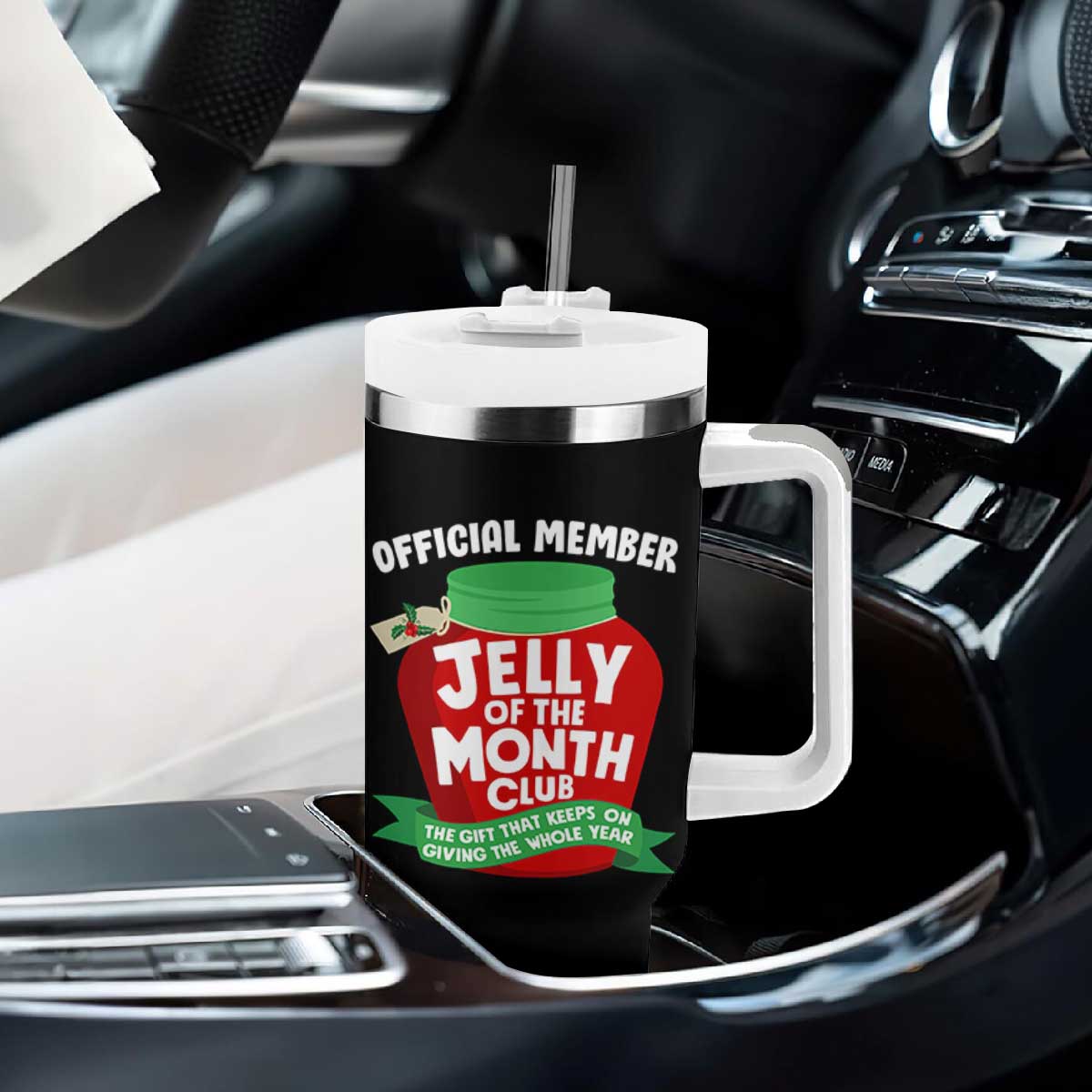 Funny Christmas Vacation Movie Tumbler With Handle Official Member Jelly Of The Month Club TS11 Print Your Wear