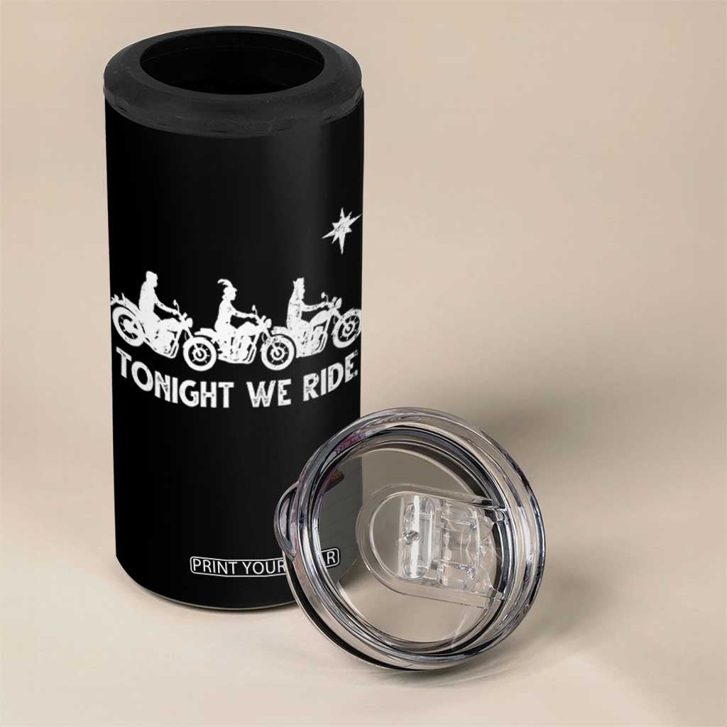 Funny Christmas Christian Biker 4 in 1 Can Cooler Tumbler Tonight We Ride Three Wise Men Faith Xmas Motorbikes TS11 Print Your Wear