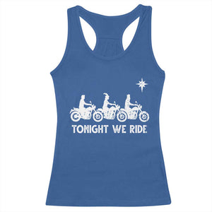 Funny Christmas Christian Biker Racerback Tank Top Tonight We Ride Three Wise Men Faith Xmas Motorbikes TS11 Royal Blue Print Your Wear