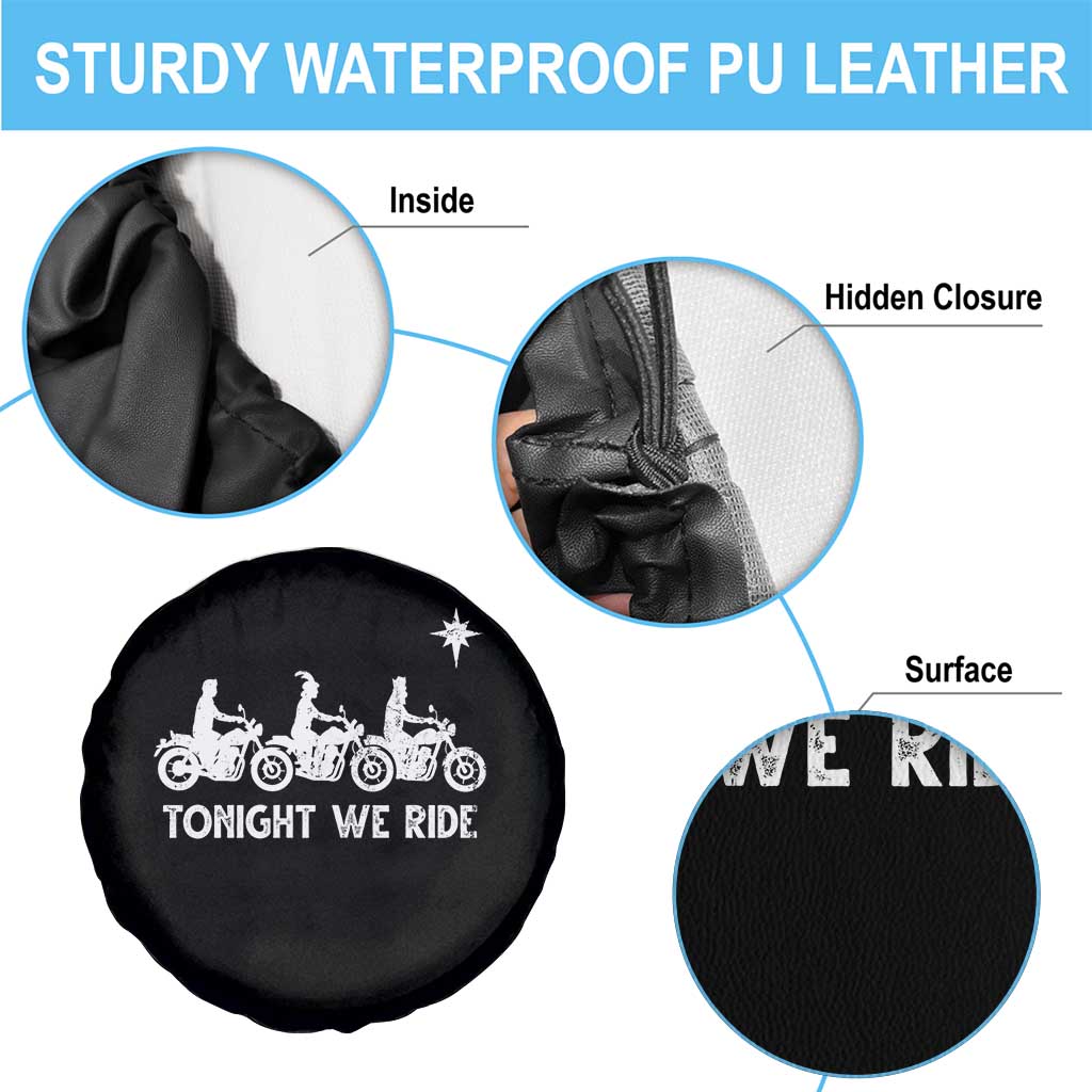 Funny Christmas Christian Biker Spare Tire Cover Tonight We Ride Three Wise Men Faith Xmas Motorbikes TS11 Print Your Wear