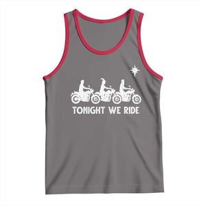 Funny Christmas Christian Biker Tank Top Tonight We Ride Three Wise Men Faith Xmas Motorbikes TS11 Deep Heather Red Print Your Wear
