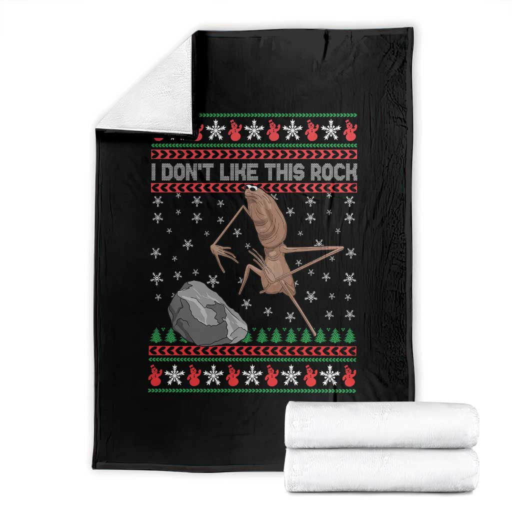 Funny Marcus The Worm Christmas Throw Blanket I Dont Like This Rock Xmas Meme TS11 Black Print Your Wear
