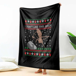 Funny Marcus The Worm Christmas Throw Blanket I Dont Like This Rock Xmas Meme TS11 Print Your Wear