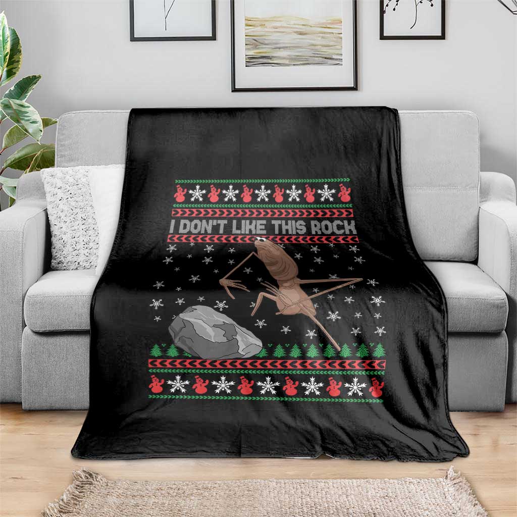 Funny Marcus The Worm Christmas Throw Blanket I Dont Like This Rock Xmas Meme TS11 Print Your Wear