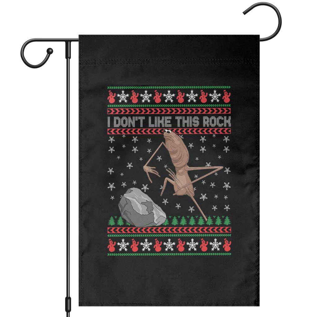 Funny Marcus The Worm Christmas Garden Flag I Dont Like This Rock Xmas Meme TS11 Black Print Your Wear