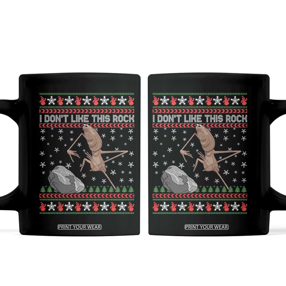 Funny Marcus The Worm Christmas Coffee Mug I Dont Like This Rock Xmas Meme TS11 Black Print Your Wear