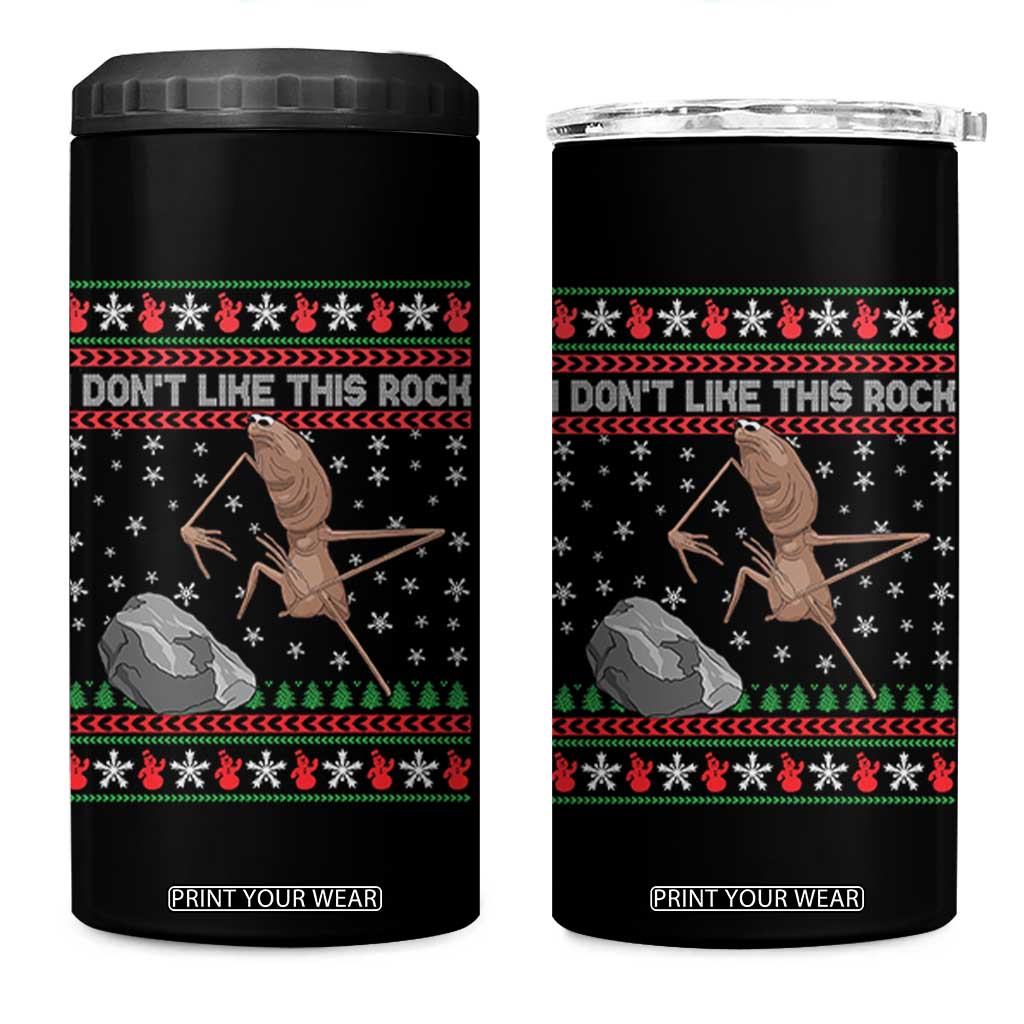 Funny Marcus The Worm Christmas 4 in 1 Can Cooler Tumbler I Dont Like This Rock Xmas Meme TS11 One Size: 16 oz Black Print Your Wear