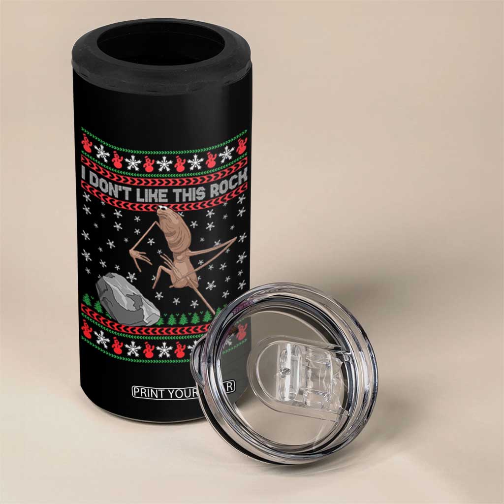 Funny Marcus The Worm Christmas 4 in 1 Can Cooler Tumbler I Dont Like This Rock Xmas Meme TS11 Print Your Wear