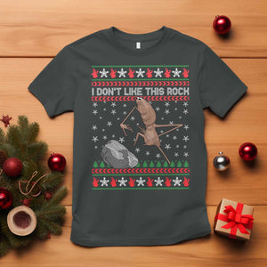 Funny Marcus The Worm Christmas T Shirt I Dont Like This Rock Xmas Meme TS11 Dark Heather Print Your Wear