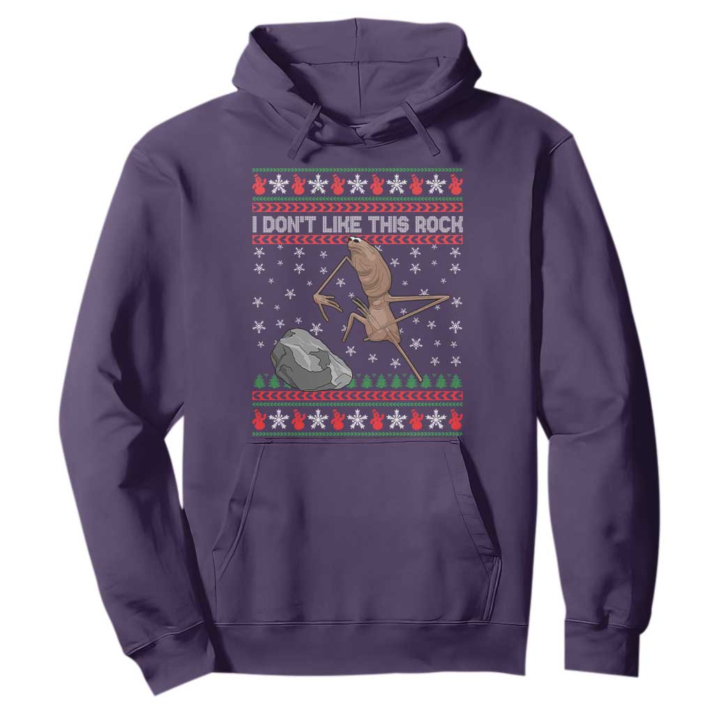 Funny Marcus The Worm Christmas Hoodie I Dont Like This Rock Xmas Meme TS11 Purple Print Your Wear