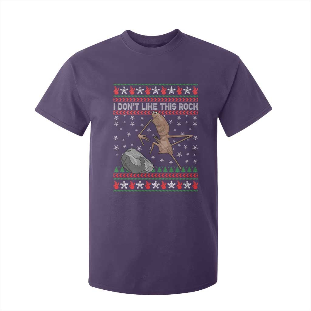 Funny Marcus The Worm Christmas T Shirt For Kid I Dont Like This Rock Xmas Meme TS11 Purple Print Your Wear