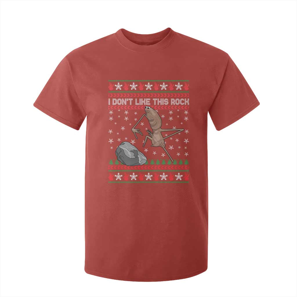 Funny Marcus The Worm Christmas T Shirt For Kid I Dont Like This Rock Xmas Meme TS11 Red Print Your Wear