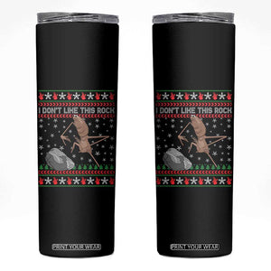 Funny Marcus The Worm Christmas Skinny Tumbler I Dont Like This Rock Xmas Meme TS11 Black Print Your Wear