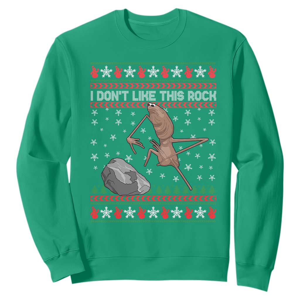 Funny Marcus The Worm Christmas Sweatshirt I Dont Like This Rock Xmas Meme TS11 Irish Green Print Your Wear