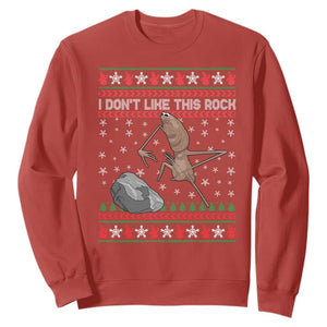 Funny Marcus The Worm Christmas Sweatshirt I Dont Like This Rock Xmas Meme TS11 Red Print Your Wear