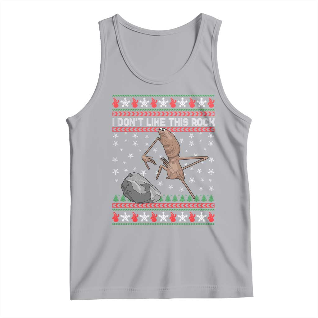 Funny Marcus The Worm Christmas Tank Top I Dont Like This Rock Xmas Meme TS11 Athletic Heather Print Your Wear