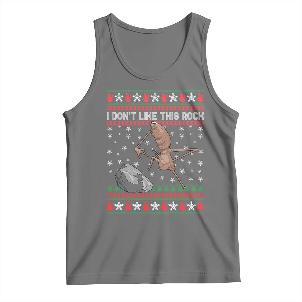 Funny Marcus The Worm Christmas Tank Top I Dont Like This Rock Xmas Meme TS11 Black Heather Print Your Wear