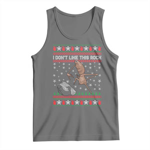 Funny Marcus The Worm Christmas Tank Top I Dont Like This Rock Xmas Meme TS11 Black Heather Print Your Wear