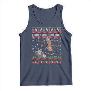 Funny Marcus The Worm Christmas Tank Top I Dont Like This Rock Xmas Meme TS11 Navy Print Your Wear