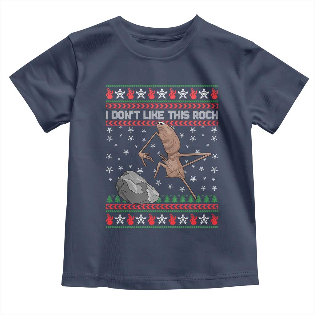 Funny Marcus The Worm Christmas Toddler T Shirt I Dont Like This Rock Xmas Meme TS11 Navy Print Your Wear