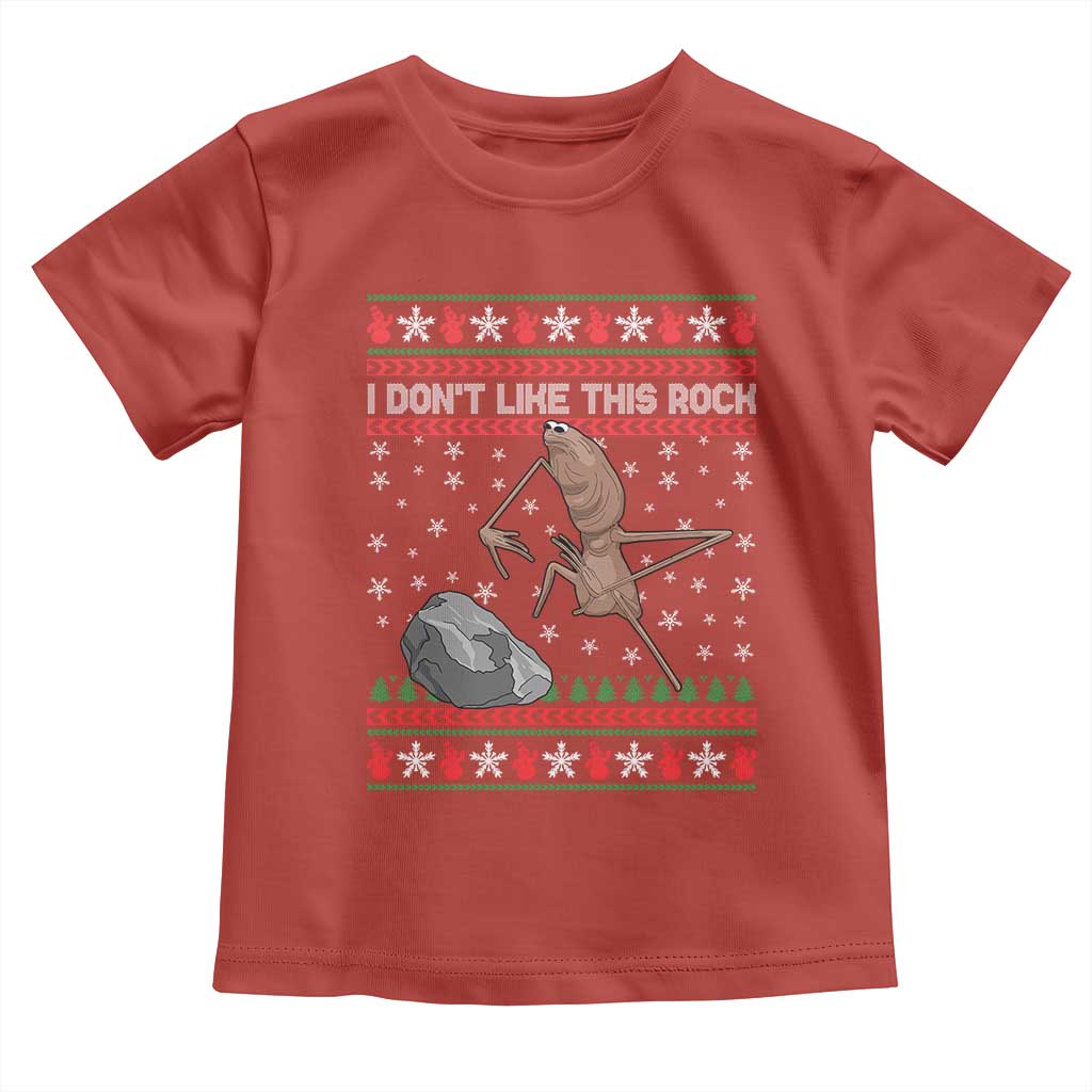 Funny Marcus The Worm Christmas Toddler T Shirt I Dont Like This Rock Xmas Meme TS11 Red Print Your Wear