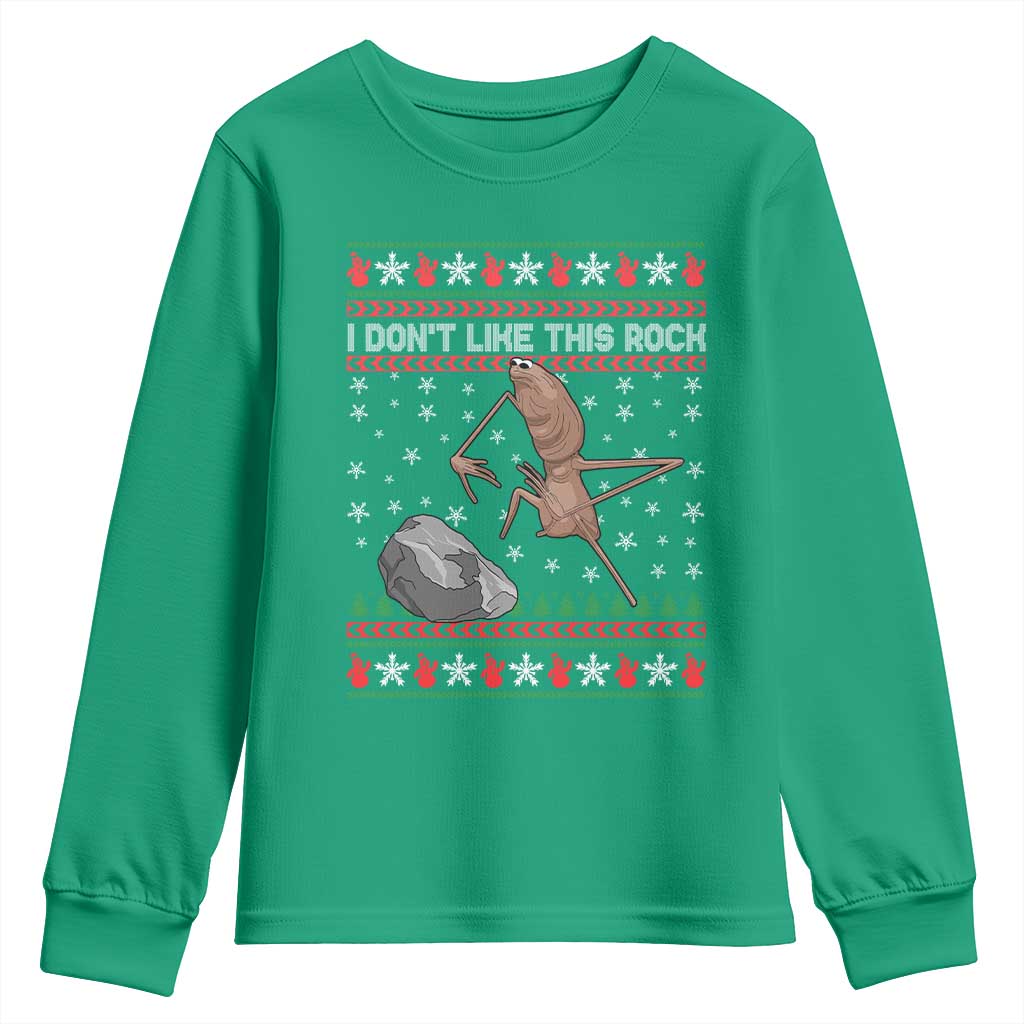 Funny Marcus The Worm Christmas Youth Sweatshirt I Dont Like This Rock Xmas Meme TS11 Irish Green Print Your Wear
