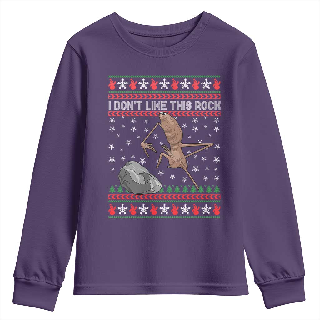 Funny Marcus The Worm Christmas Youth Sweatshirt I Dont Like This Rock Xmas Meme TS11 Purple Print Your Wear