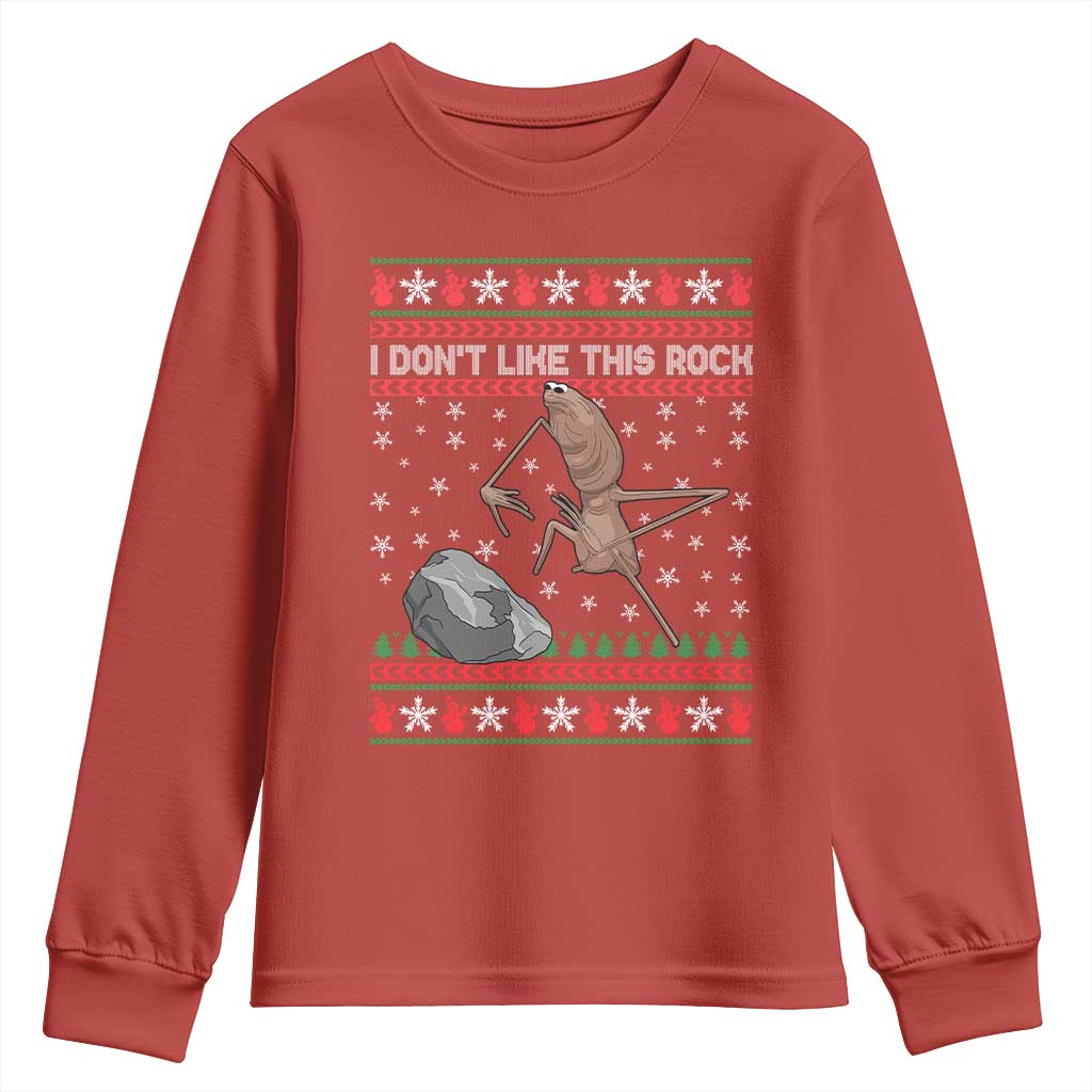 Funny Marcus The Worm Christmas Youth Sweatshirt I Dont Like This Rock Xmas Meme TS11 Red Print Your Wear
